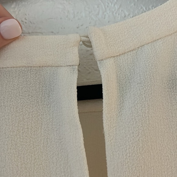 Kate Spade Ruffle Sleeve Peplum Hem Ivory Blouse - Picture 5 of 5